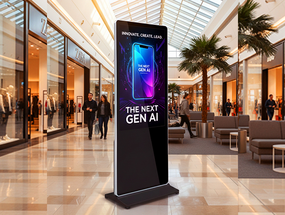 Modern digital signage in shopping mall